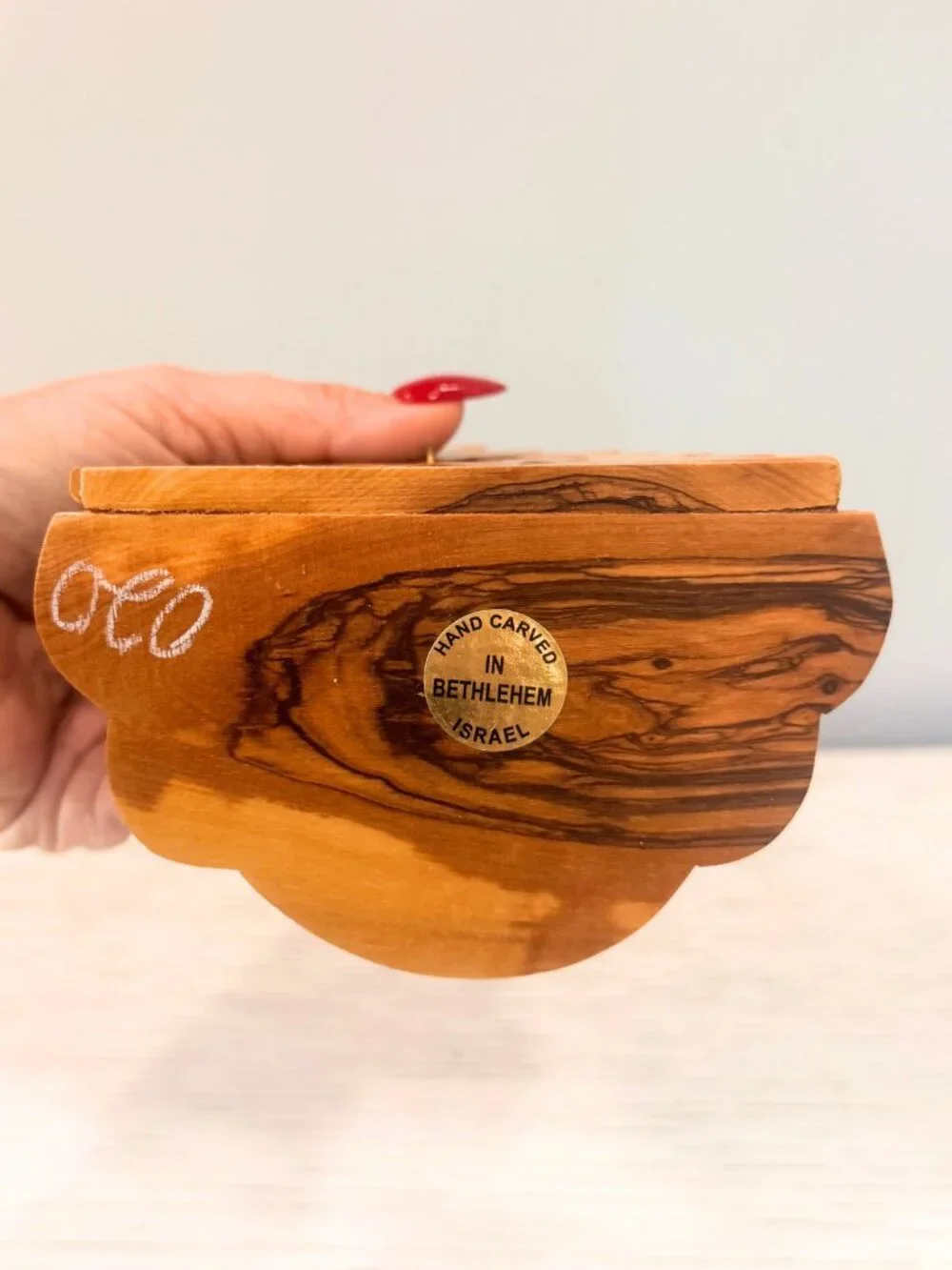 Vintage Olive Wood Nativity Set Handmade Carved in Bethlehem Israel Holy Family